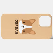 Coques Case-Mate iPhone Chien Corgi mignon avec nom personnalisé (Verso (horizontal))