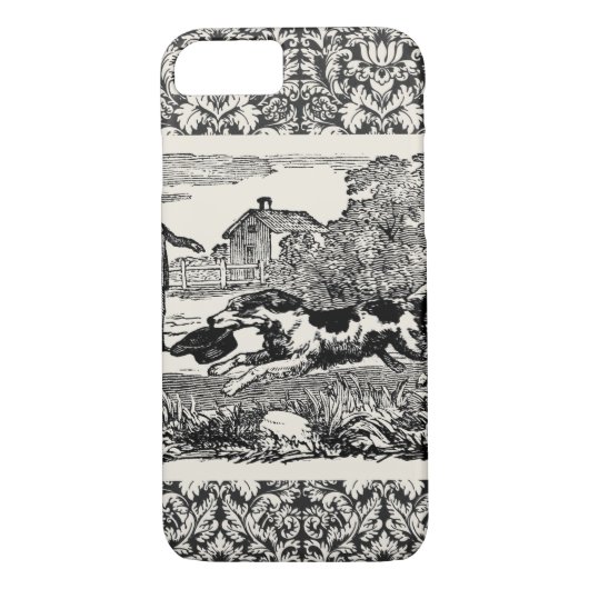 Coques Case-Mate iPhone Chien courant art animal antique illustration vict (Dos)