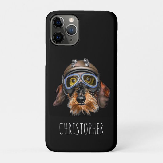 Coques Case-Mate iPhone Chien Dachshund avec casque (Dos)