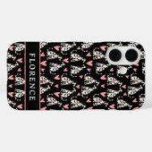 Coques Case-Mate iPhone Chien dalmate Coeurs roses Nom du Motif (Verso (horizontal))