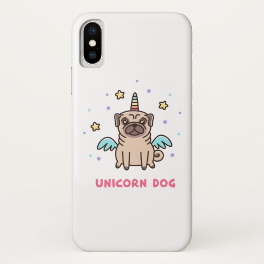 Coques Case-Mate iPhone Chien d'arc-en-ciel de licorne (Dos)