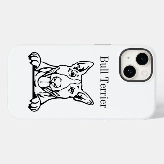 Coques Case-Mate iPhone Chien de Bull Terrier (Verso (horizontal))