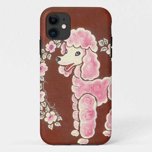 Coques Case-Mate iPhone Chien de caniche rose Girly mignon (Dos)