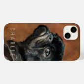 Coques Case-Mate iPhone Chien de Carlin noir (Verso (horizontal))
