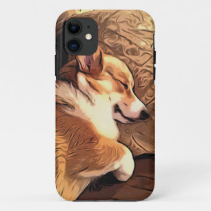 Coque iPhone 11 Chien de corgi de Gallois de Pembroke de sommeil