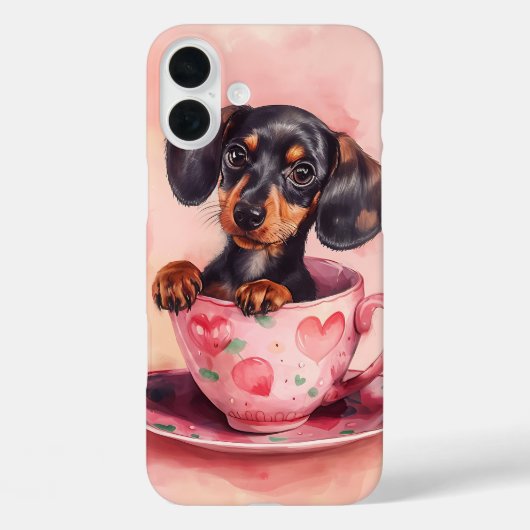 COQUES Case-Mate iPhone CHIEN DE DACHSHSHSHSHSHSHING EN TASSE DE THÉ VALEN (Verso)