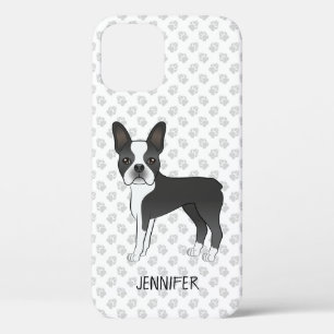 Case-Mate iPhone Case Chien de dessin animé Boston Terrier noir et blanc