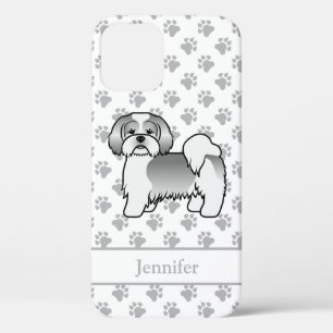 Case-Mate iPhone Case Chien de dessin animé Lhasa Apso argent et blanc &