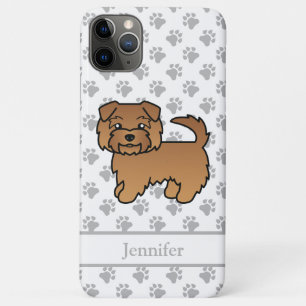 Case-Mate iPhone Case Chien de dessin animé Norfolk Terrier rouge & nom