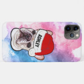 Coques Case-Mate iPhone Chien de Noël avec Chien de Noël Casquette (Dos (Horizontal))