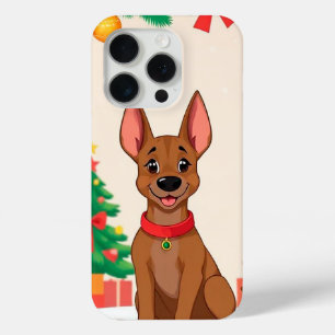 Coque iPhone 15 Pro 🎅 Chien de Noël cosy ✨ Chien de Santa mignon Vaca
