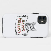 Coques Case-Mate iPhone Chien de Noël : Joyeuses fêtes (Dos (Horizontal))