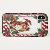 Coques Case-Mate iPhone Chien de Noël mignon (Dos (Horizontal))