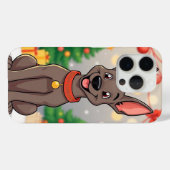 Coques Case-Mate iPhone Chien de Noël mignon (Verso (horizontal))