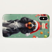 Coques Case-Mate iPhone Chien de Noël mignon (Dos (Horizontal))