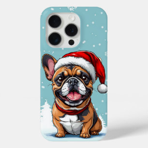 Coque iPhone 15 Pro Chien de Noël mignon