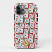 Coques Case-Mate iPhone Chien de Noël Mignon Malamute d'Alaska Vert Doré (Dos)
