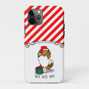 Case-Mate iPhone Case Chien de Noël Santa Hat Shetland Sheepdog (sable)