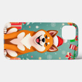 Coques Case-Mate iPhone Chien de Noël Shiba Inu (Verso (horizontal))