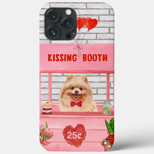 Coques Case-Mate iPhone Chien de Poméranie Valentine's Day Kissing Booth (Verso)