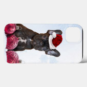 Coques Case-Mate iPhone Chien de taule français de Noël (Verso (horizontal))
