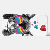 Coques Case-Mate iPhone Chien de taureau avec Coeurs Saint-Valentin (Verso (horizontal))