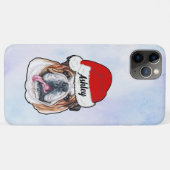 Coques Case-Mate iPhone Chien de vacances Casquette de Noël (Dos (Horizontal))