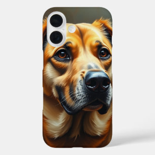 Coques iPhone 16 Chien d'illustration personnalisé Art moderne