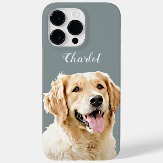 Coques Case-Mate iPhone Chien d'or retriever personnalisé Chien dessiné pe (Verso)