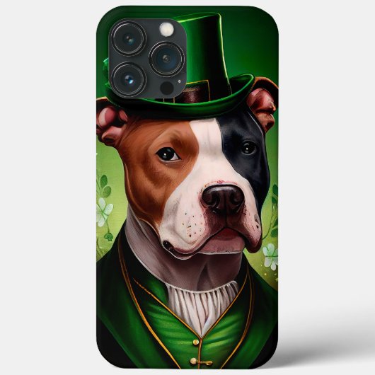 Coques Case-Mate iPhone Chien du Staffordshire américain à la St. Patrick' (Verso)