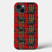 Coques Case-Mate iPhone Chien écossais sur Tartan écossais rouge (Verso)