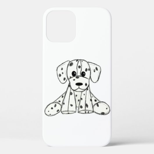 Coques Case-Mate iPhone Chien en dalmate dessin simple noir (Verso)