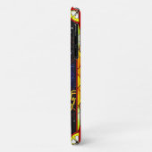 Coques Case-Mate iPhone Chien en vitrail avec un fond étoilé (Dos/Gauche)