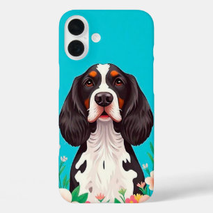 Coques iPhone 16 Plus Chien et fleurs