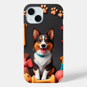 Coque Pour iPhone 15 Chien gai, probablement un Corgi