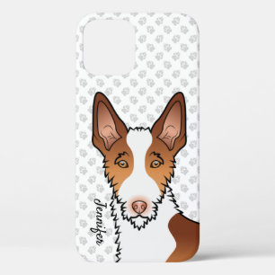 Case-Mate iPhone Case Chien Ibizan Hound à poil dur rouge et blanc & nom