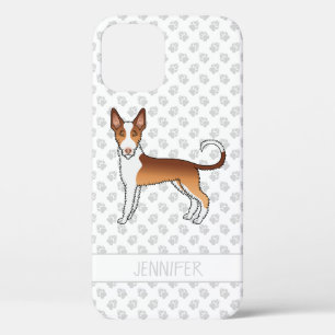 Case-Mate iPhone Case Chien Ibizan Hound à poil dur rouge et blanc & nom
