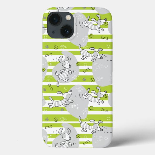 Coques Case-Mate iPhone chien jouant l'arrière - plan de motif (Verso)