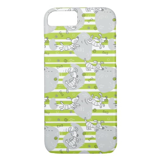 Coques Case-Mate iPhone chien jouant l'arrière - plan de motif (Dos)