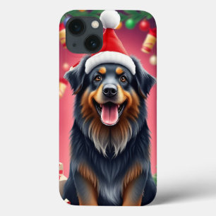 Case-Mate iPhone Case 🐶 Chien joyeux avec un chapeau rouge de Père Noël