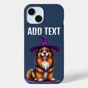 Coque Pour iPhone 15 Chien joyeux portant un chapeau de sorcière