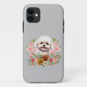 Coques Case-Mate iPhone Chien maltais aux fleurs, Chien maltais mignon (Dos)