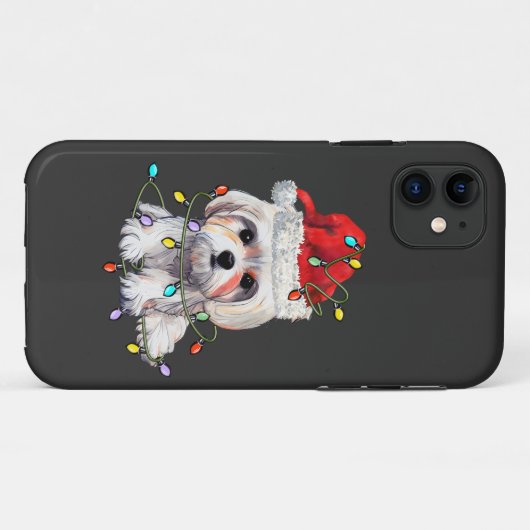 Coques Case-Mate iPhone Chien maltais Noël, Chien maltais de Noël (Dos (Horizontal))