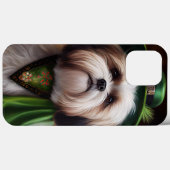 Coques Case-Mate iPhone Chien Malti Tzu en tenue de la Saint-Patrick (Verso (horizontal))