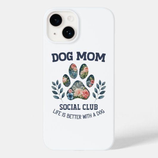 Coques Case-Mate iPhone Chien Maman Paw Floral (Verso)
