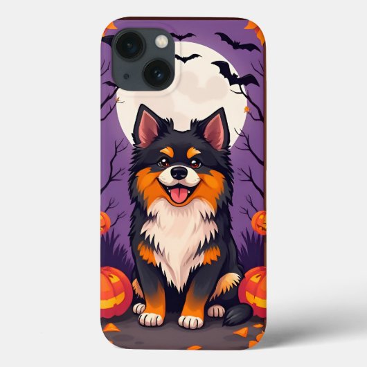 Coques Case-Mate iPhone Chien mignon avec décorations d'Halloween (Verso)