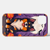 Coques Case-Mate iPhone Chien mignon avec décorations d'Halloween (Verso (horizontal))