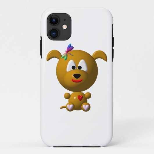 Coques Case-Mate iPhone Chien mignon avec libellule (Dos)