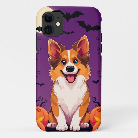 Coques Case-Mate iPhone Chien mignon d'Halloween (Dos)