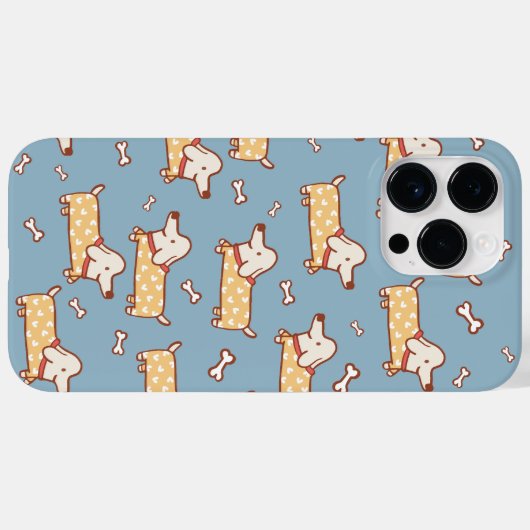Coques Case-Mate iPhone Chien mignon et Motif sans os (Verso (horizontal))